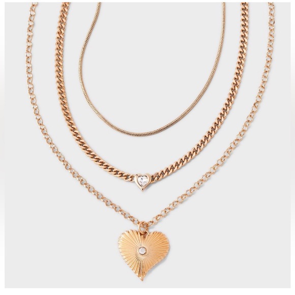 New Sugarfix by Baublebar Layered Pendant Heart Necklace - Picture 2 of 4